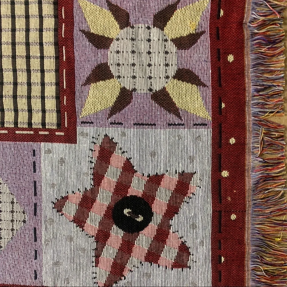 Primative Large Tapestry Rustic Sampler Cabincore Farmhouse Friend Angels